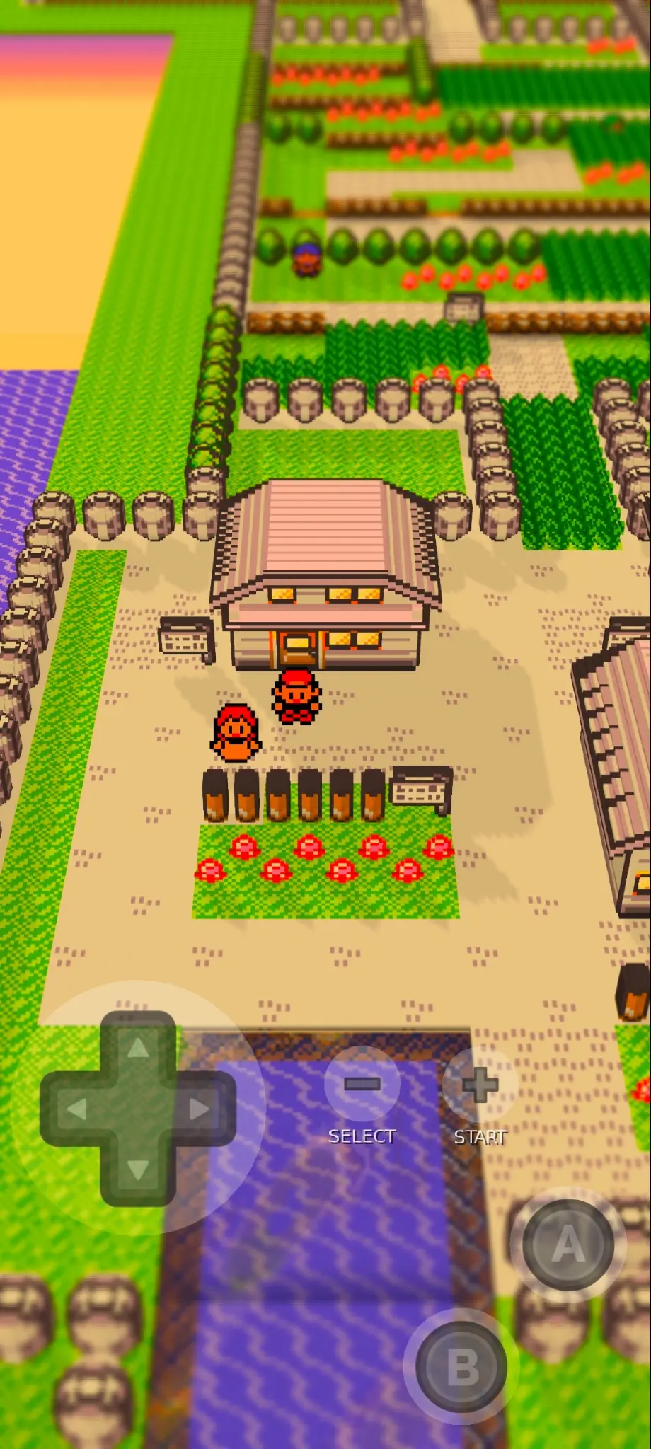 Voxel 50 increases the camera depth and visible area in Pokemon Red. Pokemon Red 3D map on Android with the Voxel setting at 50.