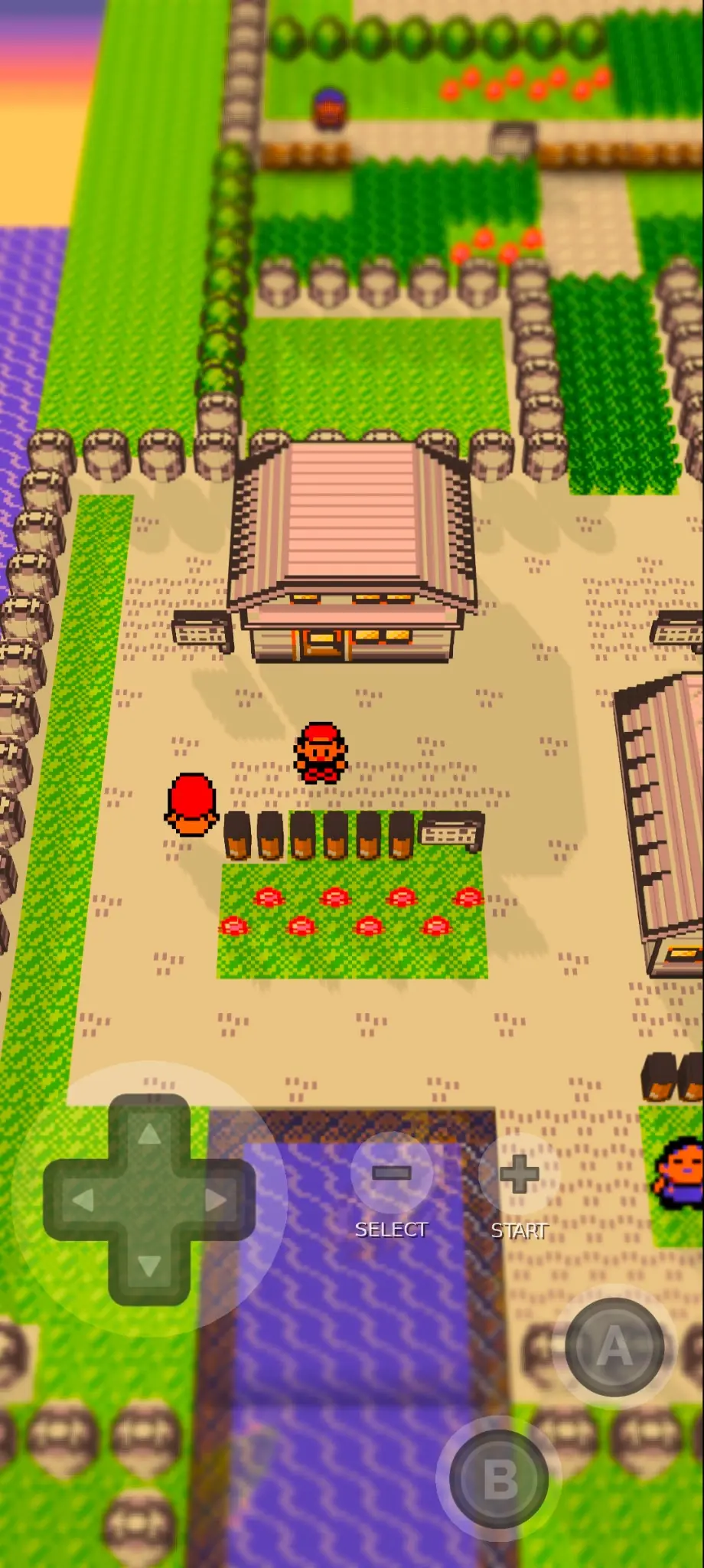 Voxel Full enables the complete 3D presentation for Pokemon Red on Android. Pokemon Red 3D map on Android with the Voxel setting at Full.